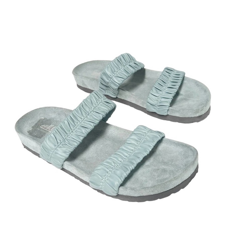 Cliffs By White Mountain Double Strap Stretch Sandals Slip Ons Size 8 Teal